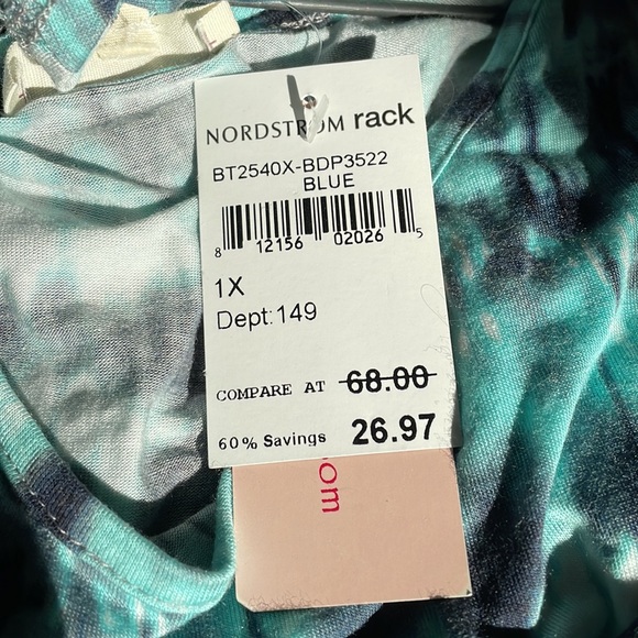 New With Tags Love Blossom Tie Dye Peekaboo Shoulder 1x - Picture 9 of 9